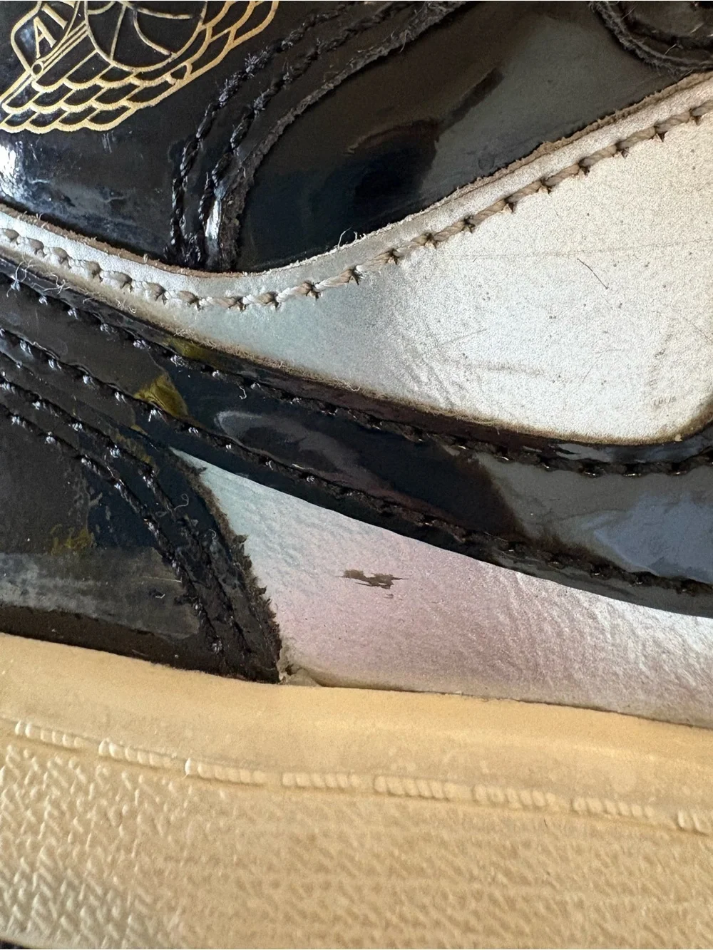 Air Jordan 1 Mid SE PS Black Metallic Silver Gold Size 12C